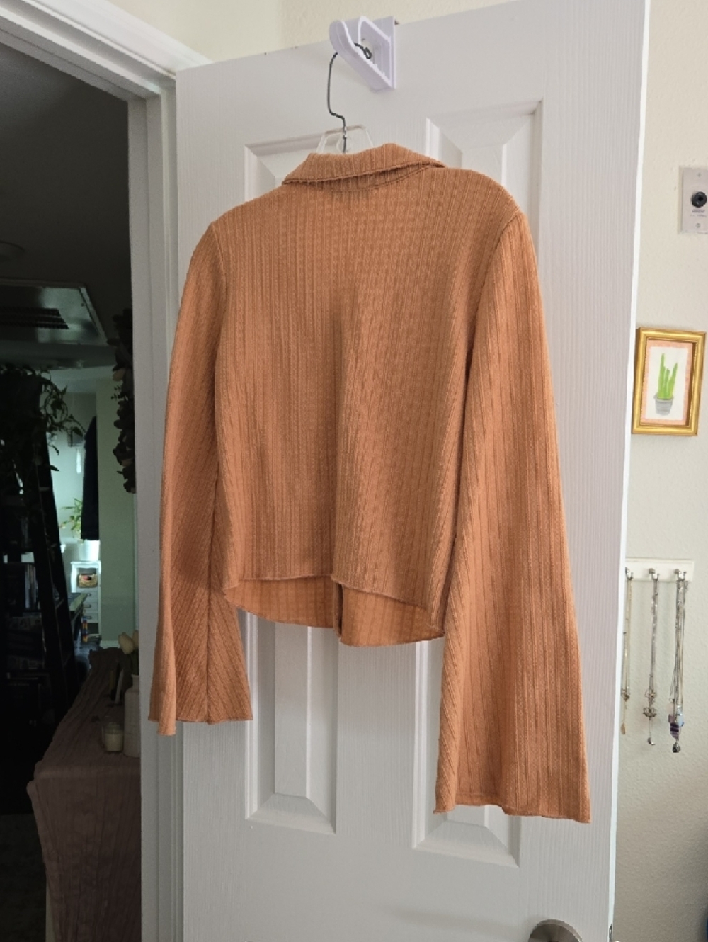 HYFVE Ribbed Button-Front Collared Top - Camel - Picture 8 of 10